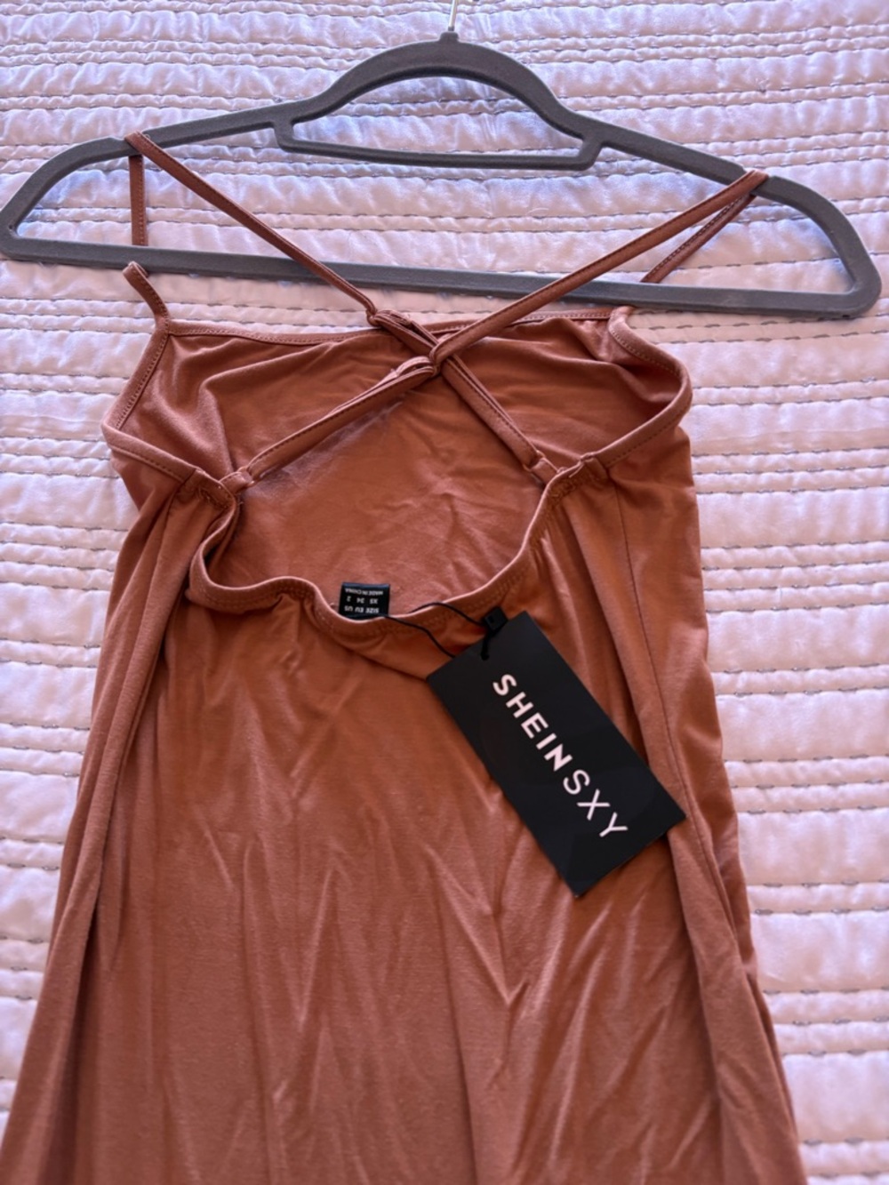 New SHEIN Rust-Brown Strappy Maxi Dress - Picture 4 of 5